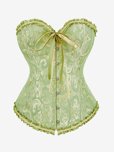 Women Over Bust Corsets 2023 Green Lace Up Waist Trainer