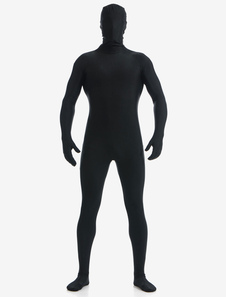 Disfraz Carnaval Negro Lycra Spandex Zentai traje para los hombres Halloween