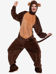 Trajes de Halloween Pijama Kigurumi Macaco Mulher Veludo Sapatos Capa Macacão