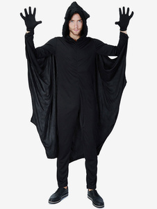 Halloween Costumes Man's Black Jumpsuit Gloves Milk Silk Halloween Holidays Costumes