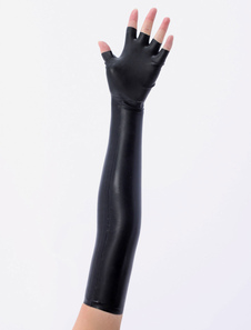 Black Open Finger Latex Gloves 