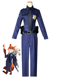 Zootopia Nick Wilde Fox Police Halloween Cosplay Costume  Halloween