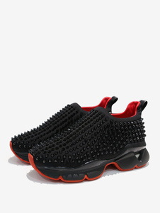 milanoo, Shoes, Milanoo Mens Black Spike Loafer Slipons Red Bottoms
