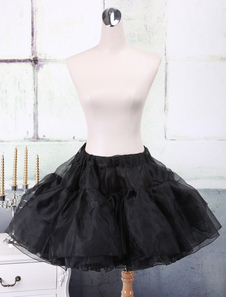 Lolitashow Organza preto a linha Lolita Petticoat
