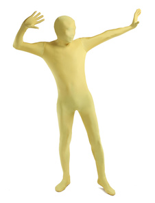 Disfraz Carnaval Zentai amarillo de elastano de marca LYCRA de estilo moderno Halloween