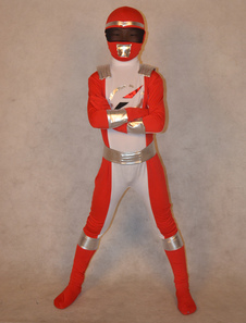 Halloween Kostüm Beliebte Unisex Superheld -Lycra Spandex Zentai Anzüge in Weiß und Rot