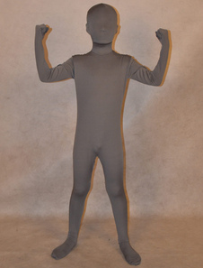 全身タイツ　ダークグレー　単色　子供用　変装コスチューム　開口部のない全身タイツ　ユニセックス　 ハロウィン