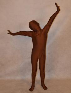 ハロウィンダックブラウン全体スーツ　2021　キッズ用ユニセック　スライクラスパンデックス　フルボディスーツハロウィン