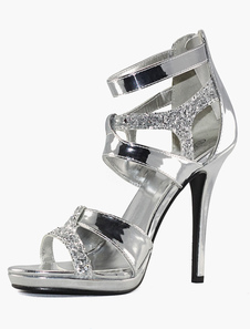 zapatos plateados boda