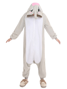Kigurumi Pajamas Elephant Onesie Gray Unisex For Adult Unisex Synthetic Mascot Costume Halloween