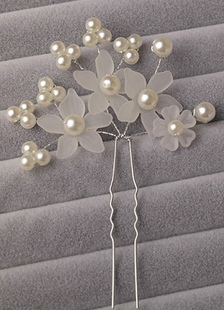 Accessoires de cheveux de mariage perle blanche