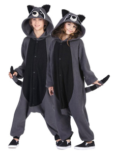 Kigurumi Pajamas Red Panda Racoon Onesie Snuggie Grey Flannel Animal Winter Sleepwear For Adult Halloween