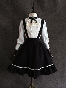 Lolita Saia para informal 2023clássico & tradicional de Chiffon estampada parte de baixo preta 