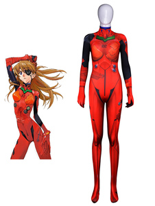 EVA　新世紀エヴァンゲリオン　アスカ・ラングレーハロウィンコスプレコスチューム　ライクラスパンデックス　キャットスーツ　ジャンプスーツ