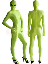 Halloween Morph Suit Light Green Lycra Spandex Catsuit with Eyes Opened