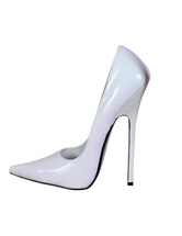 High Heel White Patent Pump Shoes