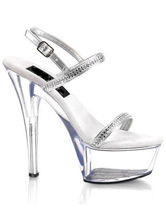 High Heel Silver Sexy Platform Sandals Stripper Shoes
