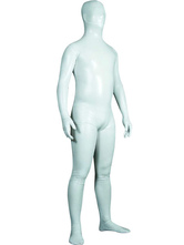 Morph Suit White Unisex Shiny Metallic Fabric Zentai Suit Unisex Full Body Suit