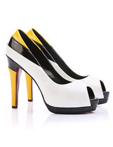 yellow and white heels