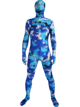 Halloween Blue Camouflage Lycra Zentai Suit Halloween