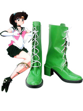 Halloween Sailor Moon Sailor Jupiter Makoto Kino imitato scarpe di cuoio Cosplay Carnevale