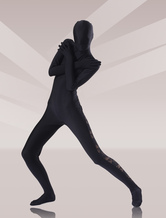Morph Suit Black Tulle Flower Design Lycra Spandex Fabric Zentai Suit Unisex Full Body Suit
