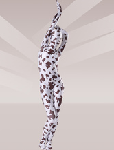 Morph Suit Brown And White Cow Print Lycra Spandex Fabric Zentai Suit Unisex Full Body Suit