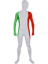 Vêtement de zentai multicolore imprimé drapeau italien en lycra spandex enveloppé Halloween