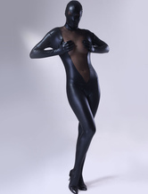zentai transparent sexy unicolore brillant noir Déguisements Halloween Toussaint Cosplay Costume