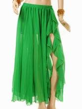Disfraz Carnaval Falda de danza de vientre de chifón verde Halloween