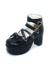 Bright Black Shoes 3 1 / 5 forte '' unità di elaborazione Platform Heel Womens Lolita