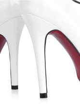 white and black high heel boots