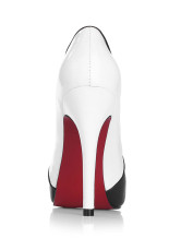white and black high heel boots