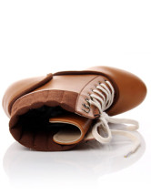 brown wedge lace up boots