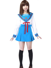 The Melancholy of Haruhi Suzumiya Suzumiya Haruhi Halloween Cosplay Costume School Uniform