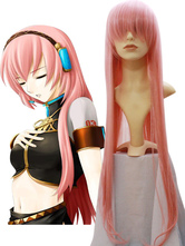 Peluca de Cosplay de Vocaloid Megurine Luka 100cm Halloween