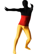 Disfraz Carnaval Zentai de elastano de marca LYCRA con estampado de bandera nacional de Alemania Halloween