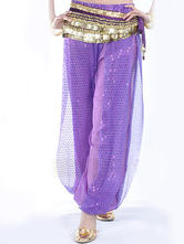 Belly Dance Costume Pants Purple Bloomer Pattern Viscose Women's Bollywood Dance Bottom