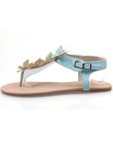Sweet Butterfly Thong Toe Flat PU Womens Beach Sandals - Milanoo.com
