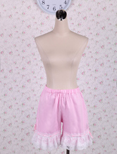 Lolita Shorts en coton rose avec dentelle Déguisements Halloween