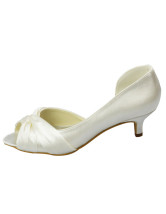 ivory satin peep toe