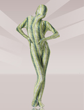 Faschingskostüm Olivgrün Unisex Zentai-Anzug mit Schlangenledermotiv