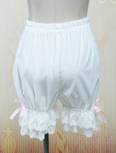 Lolita Bloomers Lace Trim Pink Bow Ribbons