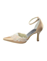 champagne lace pumps