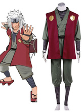 Halloween Costume Carnevale Naruto Jiraiya cosplay costume con cappotto e pantaloni
