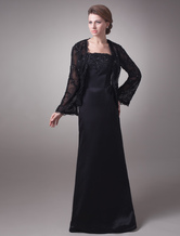 Satin Lace Floor Length Mother of The Bride Dress