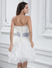 short white tulle wedding dress
