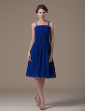 Vestido de Dama de honor vestido azul real vestido sin espalda de Gasa
