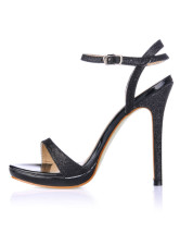 black sparkly dress sandals