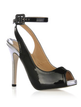 black heels with toe strap